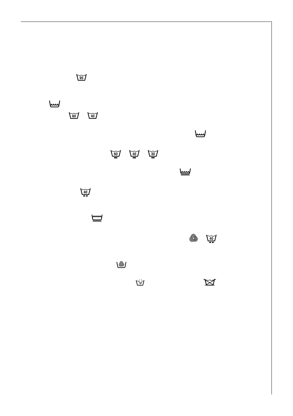 Washing types and care symbols | AEG LAVAMAT 60300 User Manual | Page 15 / 48
