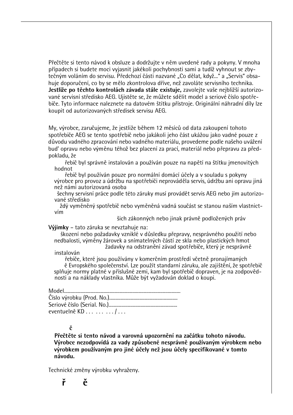 Guarantee conditions | AEG LAVAMAT 60300 User Manual | Page 45 / 48