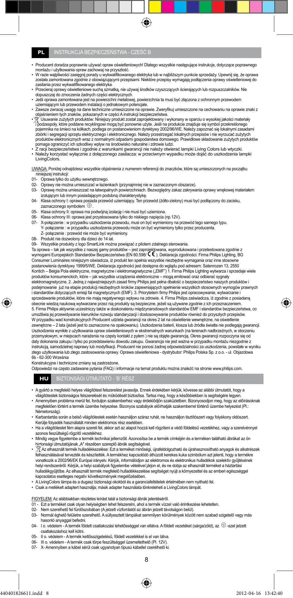 Philips LivingColors Lámpara de mesa User Manual | Page 10 / 22