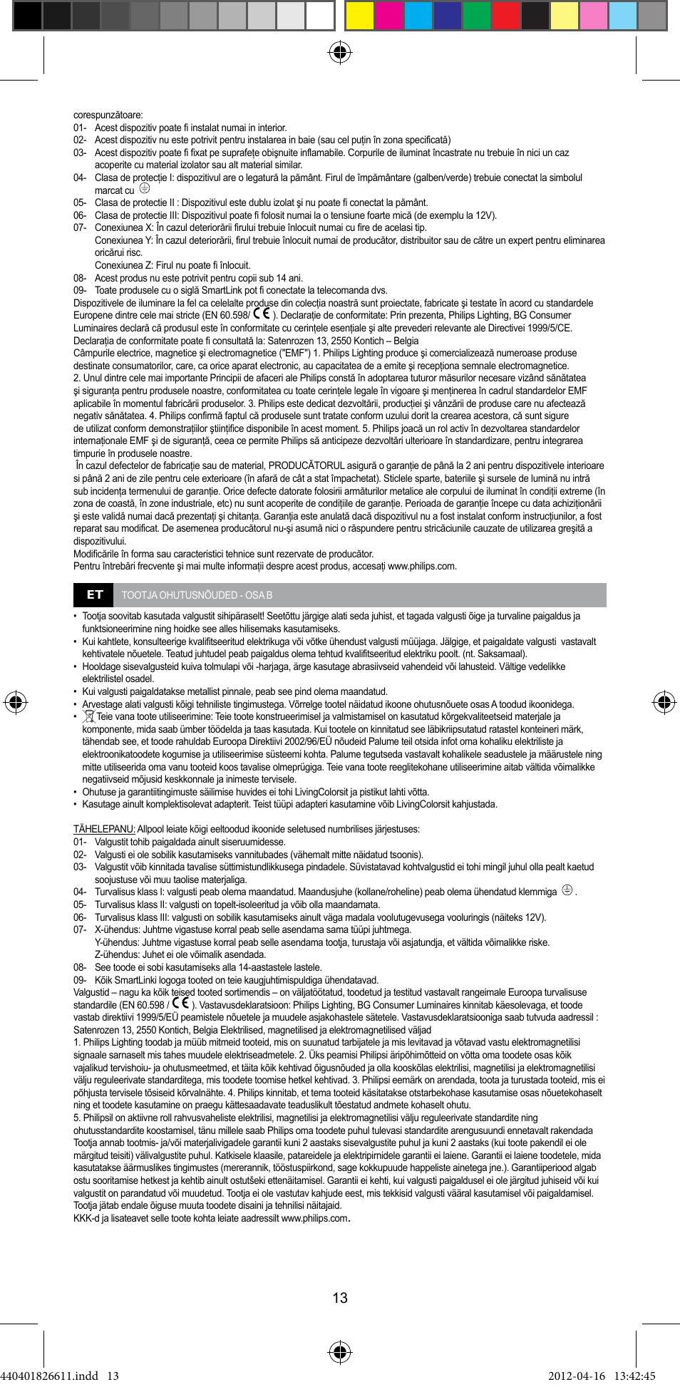 Philips LivingColors Lámpara de mesa User Manual | Page 15 / 22