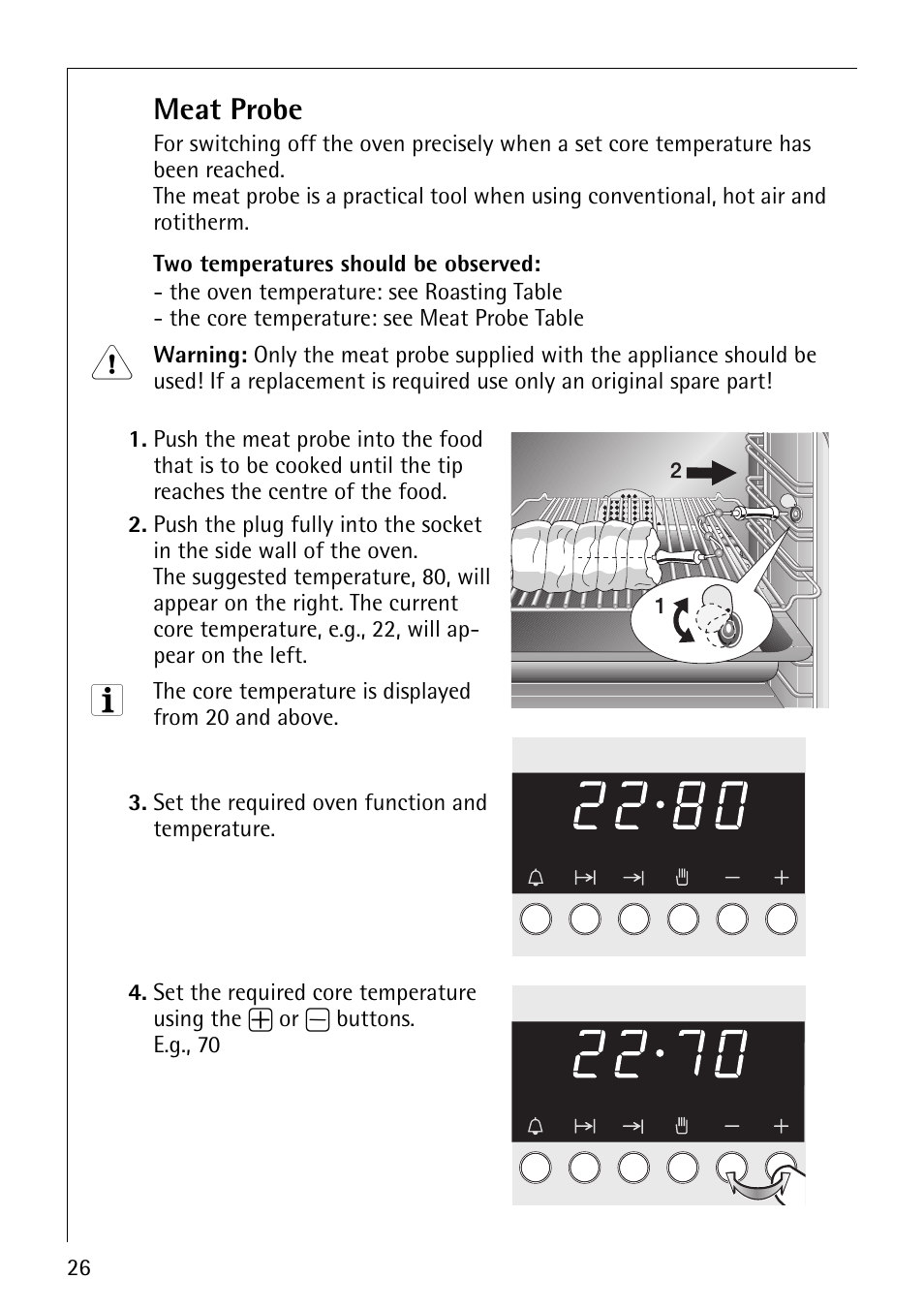 Meat probe | AEG COMPETENCE E4130-1 User Manual | Page 26 / 56