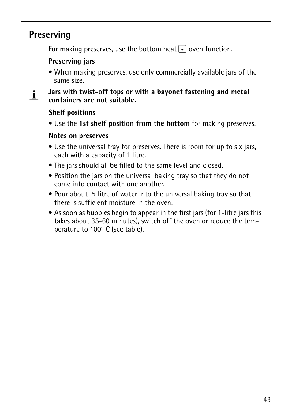 Preserving | AEG COMPETENCE E4130-1 User Manual | Page 43 / 56