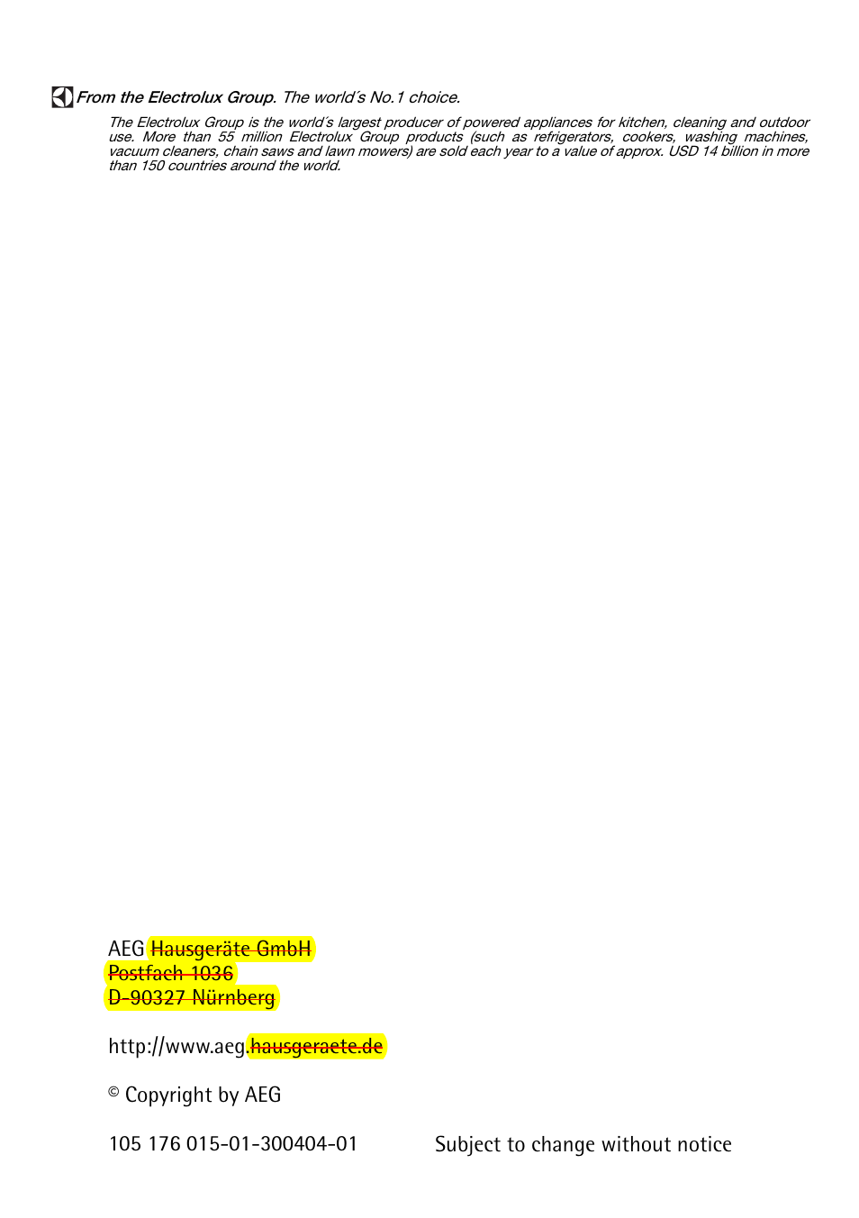 AEG LAVAMAT 52600 User Manual | Page 36 / 36