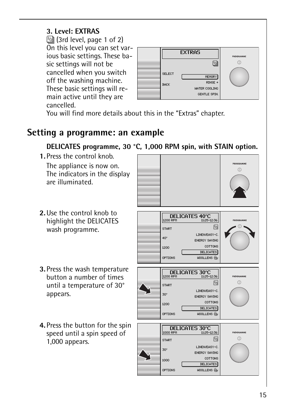 Setting a programme: an example | AEG LAVALOGIC 1600 User Manual | Page 15 / 68