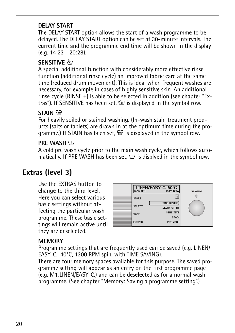 Extras (level 3) | AEG LAVALOGIC 1600 User Manual | Page 20 / 68