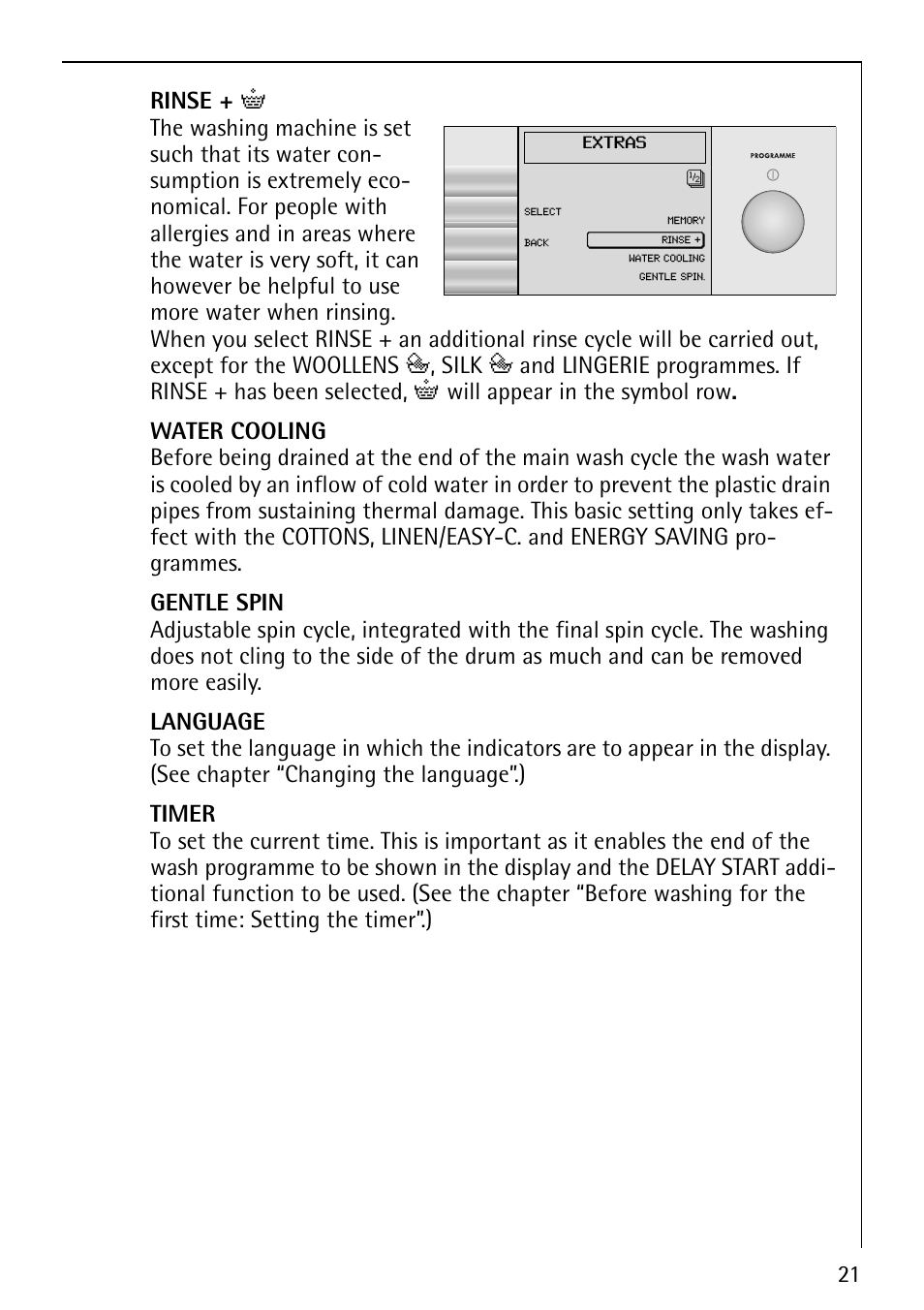 21 rinse + p | AEG LAVALOGIC 1600 User Manual | Page 21 / 68