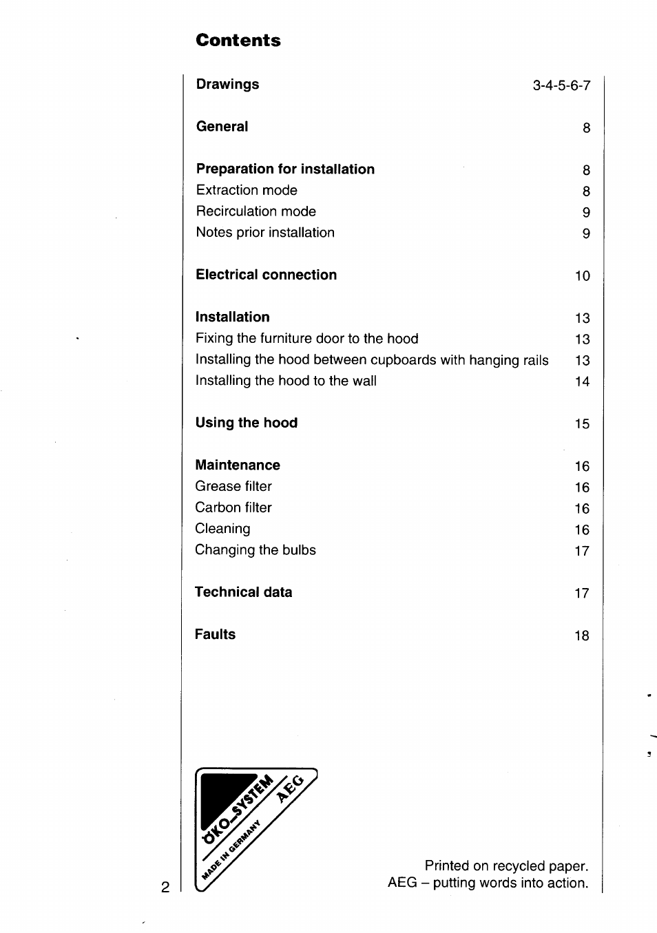 AEG 302D User Manual | Page 2 / 19