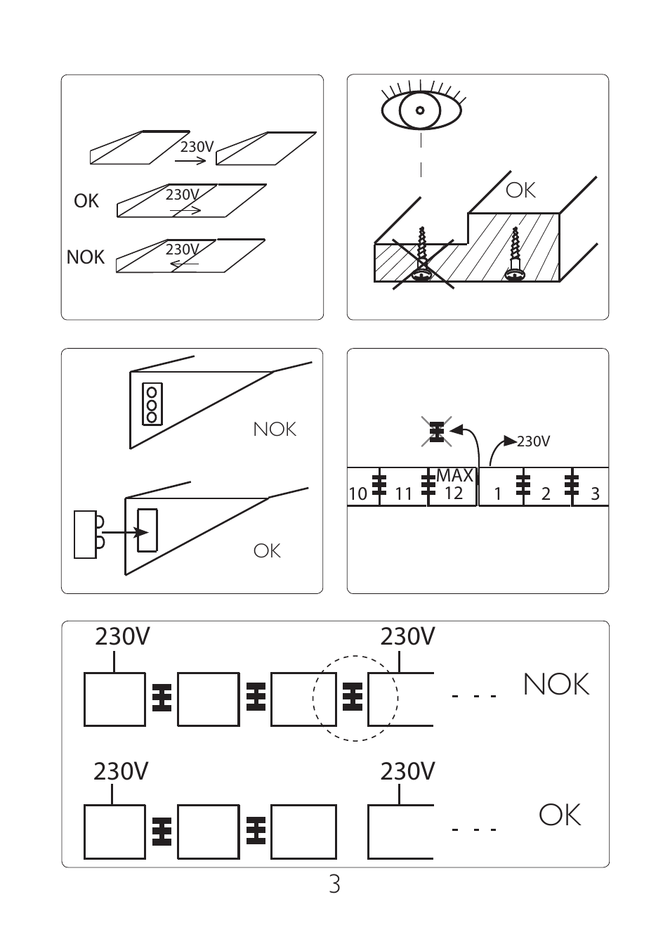 Nok ok, 230v | Philips myKitchen Luz para debajo de los armarios User Manual | Page 3 / 20