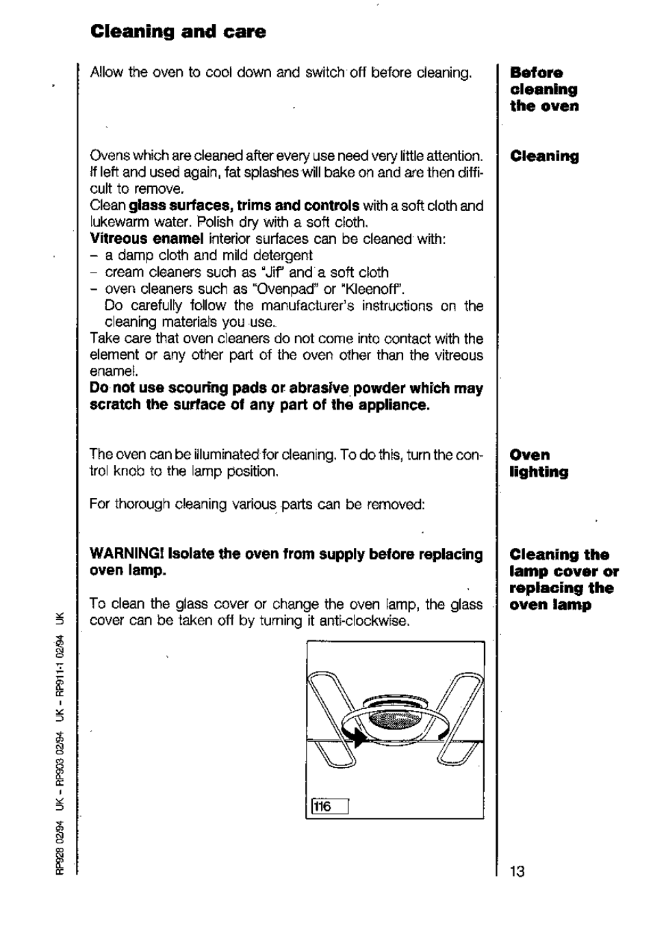 Cleaning and care | AEG COMPETENCE 2040 B User Manual | Page 13 / 20