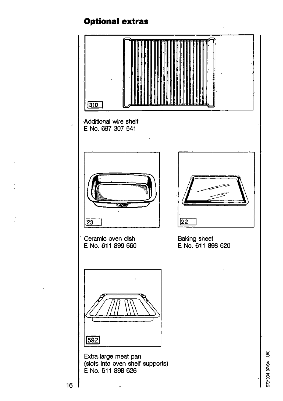 Optional extras | AEG COMPETENCE 2040 B User Manual | Page 16 / 20