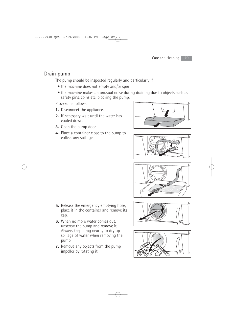 Drain pump | AEG 52840 User Manual | Page 29 / 46