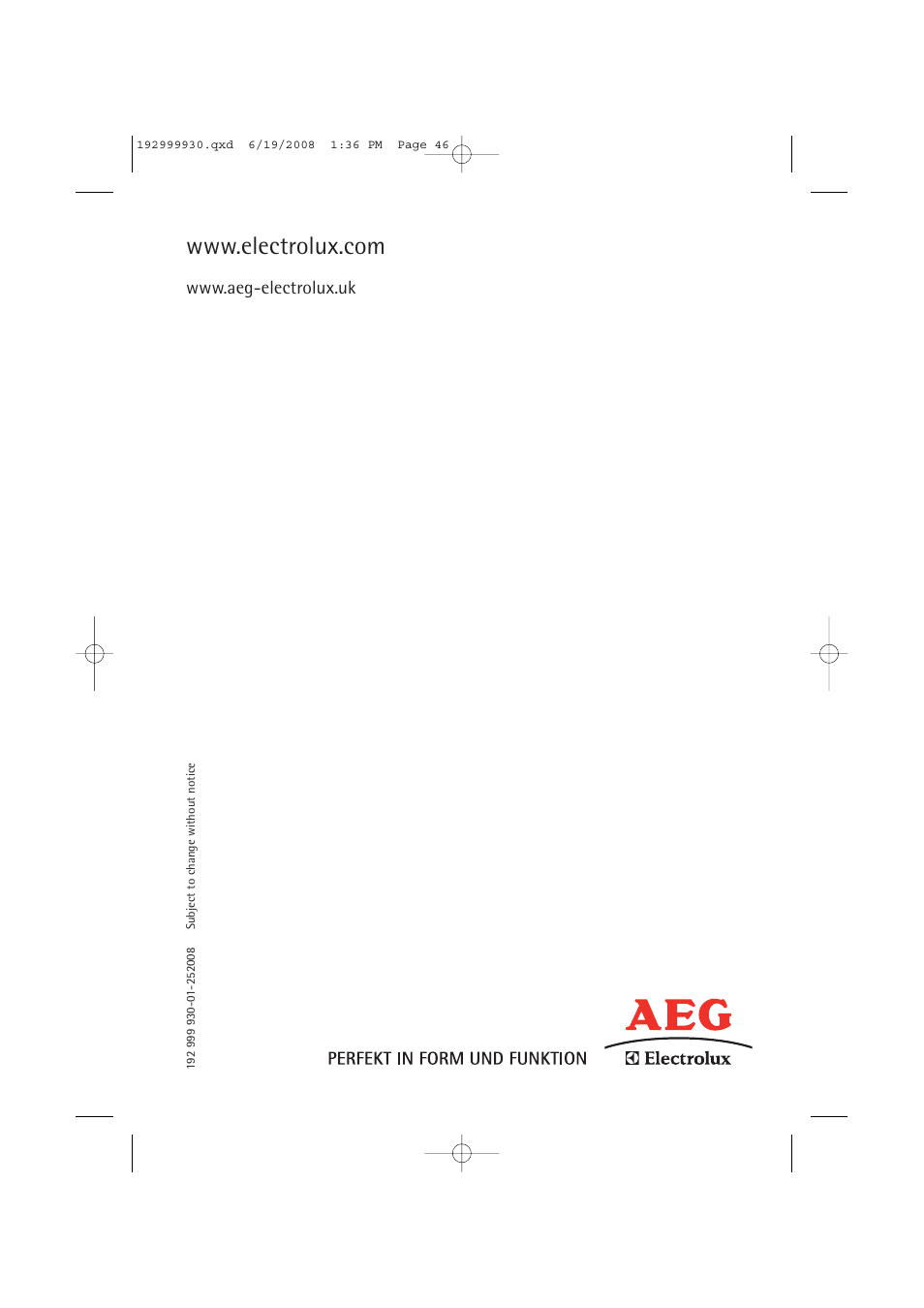 AEG 52840 User Manual | Page 46 / 46