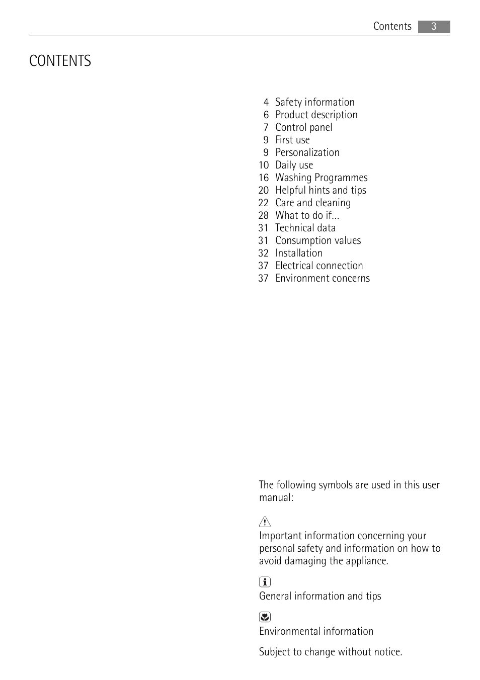 AEG LAVAMAT 72850 M User Manual | Page 3 / 40