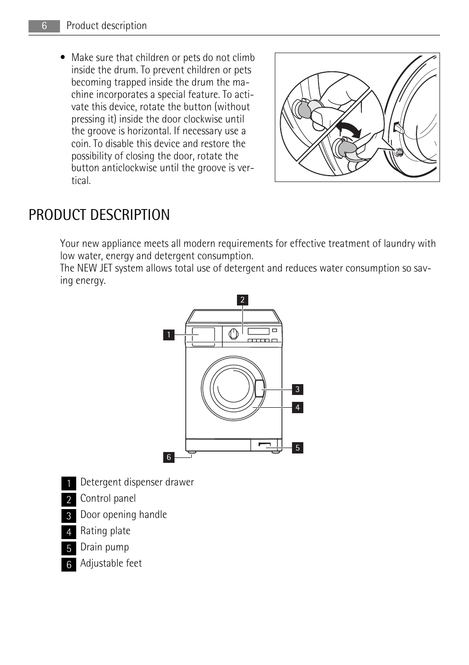 Product description | AEG LAVAMAT 72850 M User Manual | Page 6 / 40
