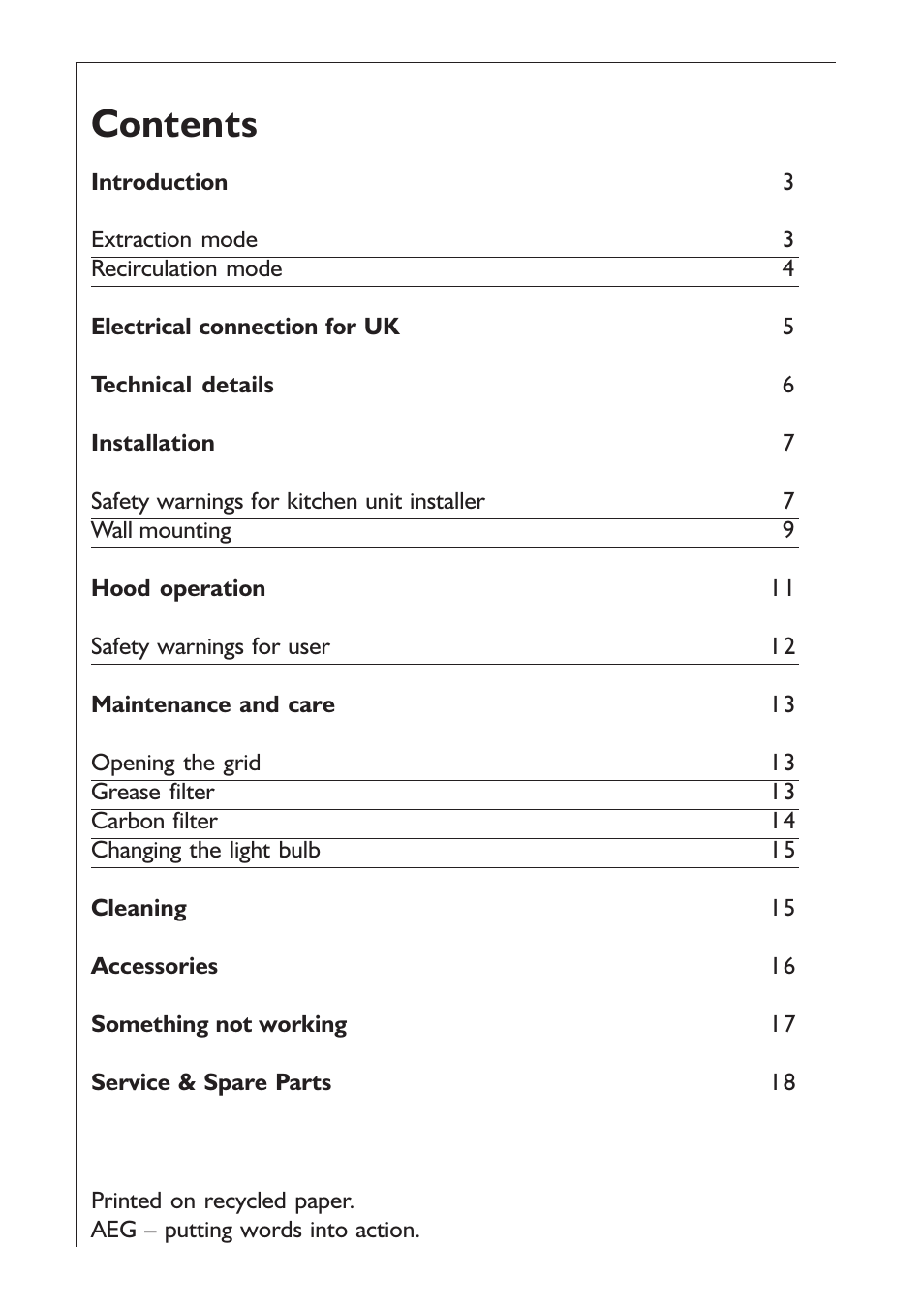 AEG EXTRACTORHOOD 125 D User Manual | Page 2 / 20