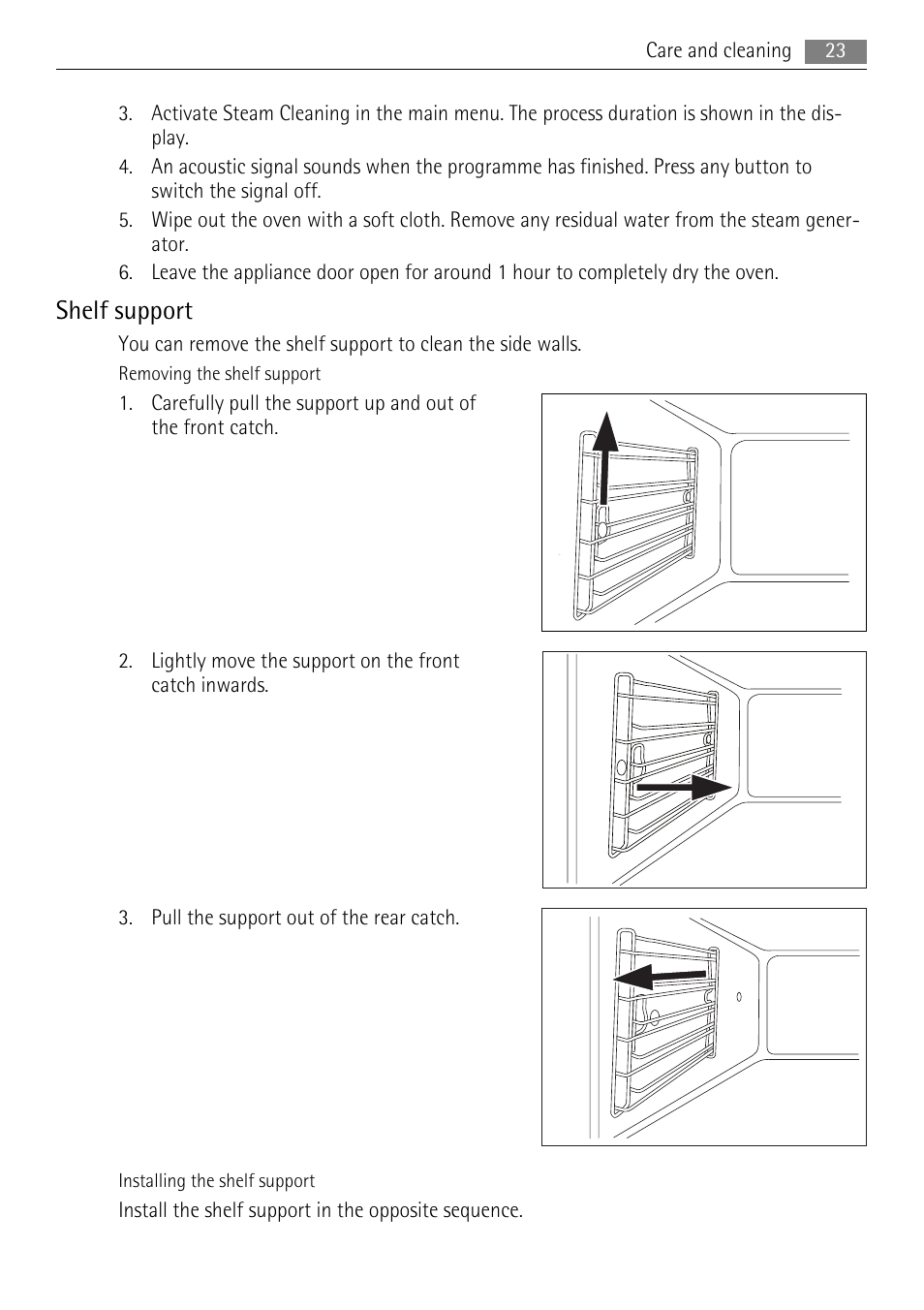 Shelf support | AEG BS9304001 User Manual | Page 23 / 28