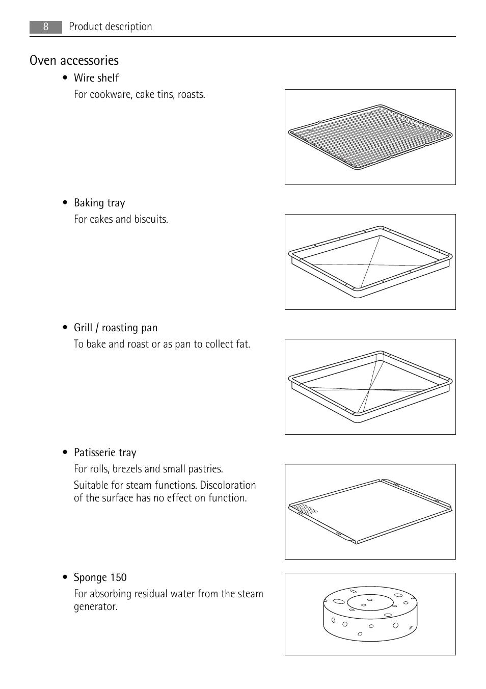 Oven accessories | AEG BS9304001 User Manual | Page 8 / 28