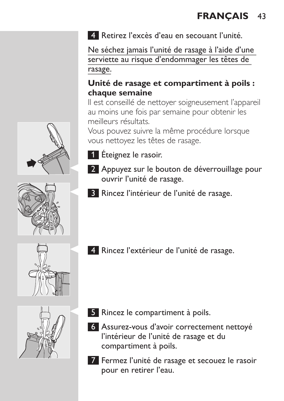 Français | Philips Afeitadora NIVEA FOR MEN User Manual | Page 41 / 96