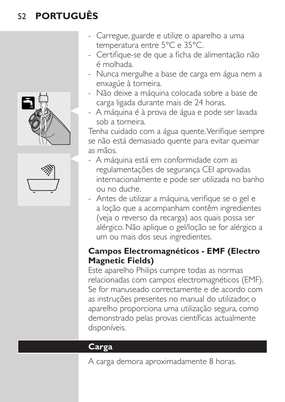 Carga | Philips Afeitadora NIVEA FOR MEN User Manual | Page 50 / 96