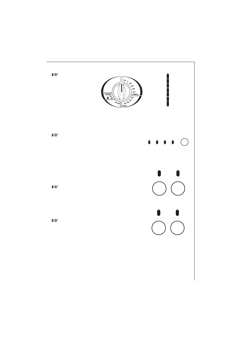 Selection of the desired wash programme, Selection of the spin speed, The corresponding light(s) come on. 65 | AEG LAVAMAT 135 EL User Manual | Page 23 / 43