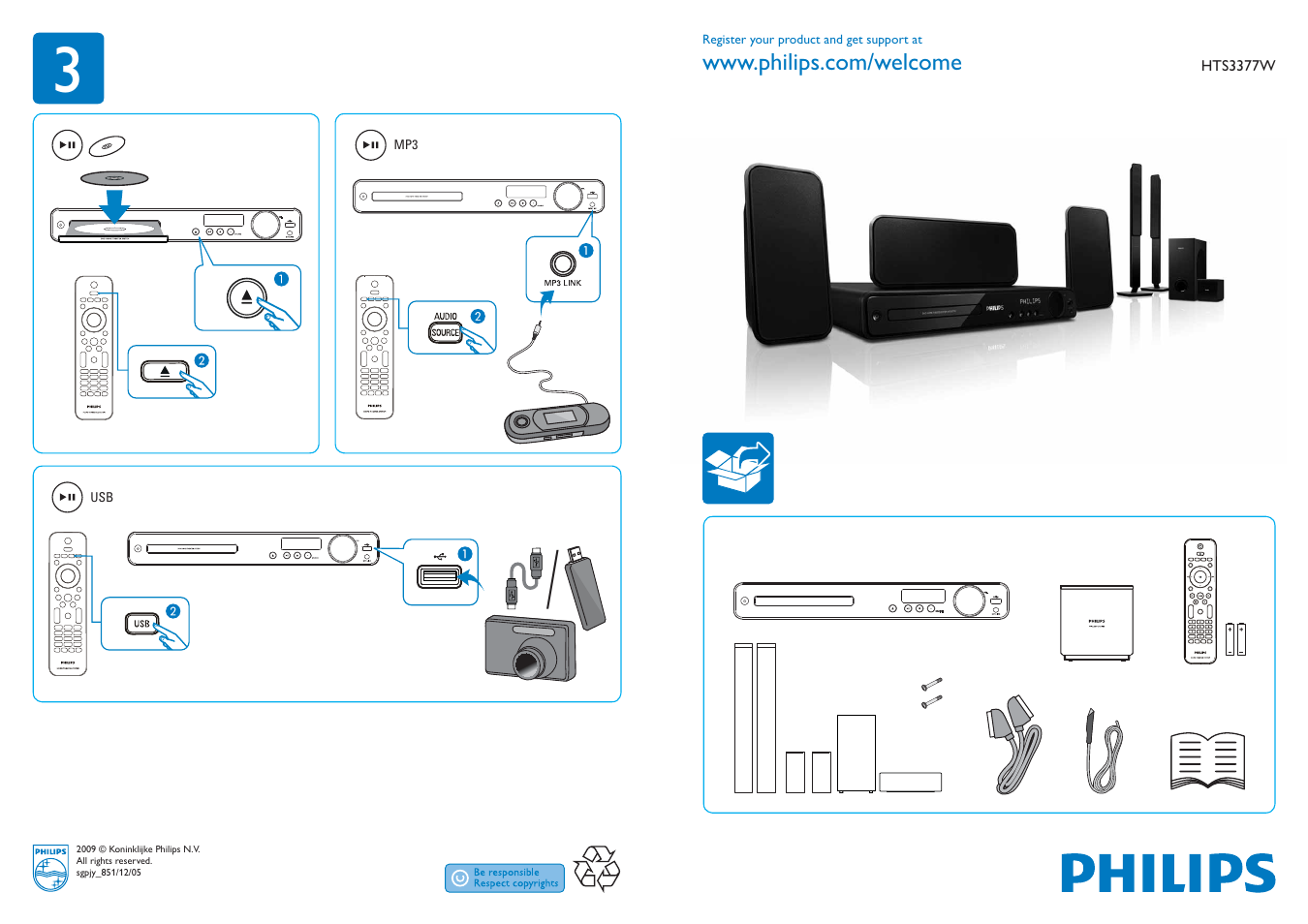 Philips Sistema de cine en casa 5.1 User Manual | 2 pages