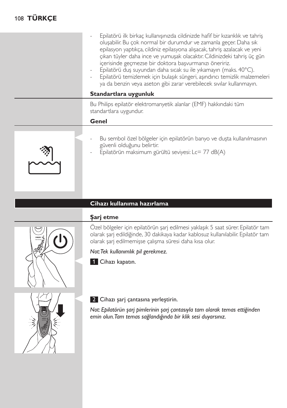 Philips Satin Intimate Depiladora para las zonas íntimas User Manual | Page 108 / 232