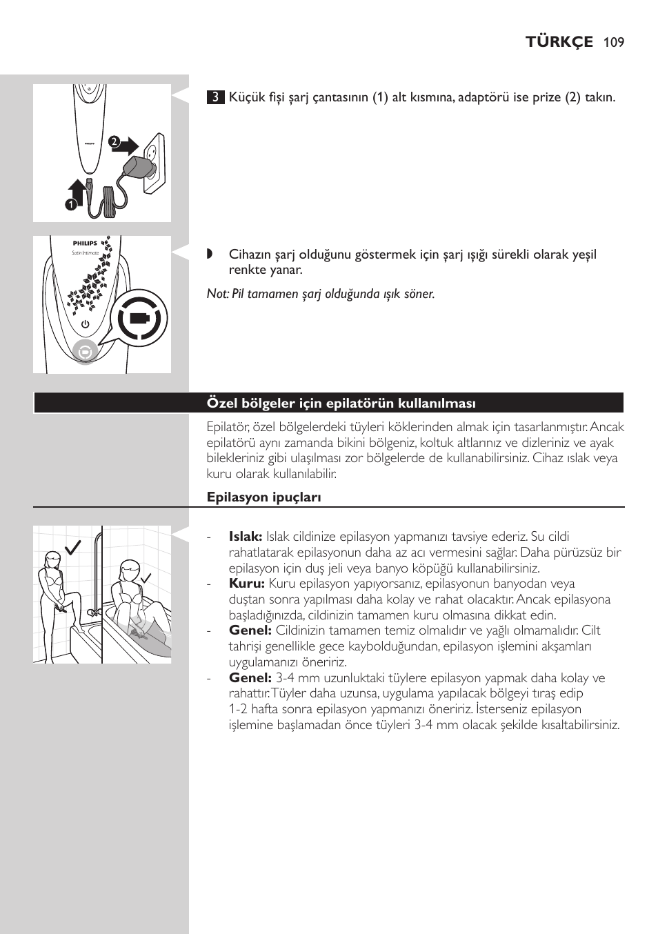 Philips Satin Intimate Depiladora para las zonas íntimas User Manual | Page 109 / 232