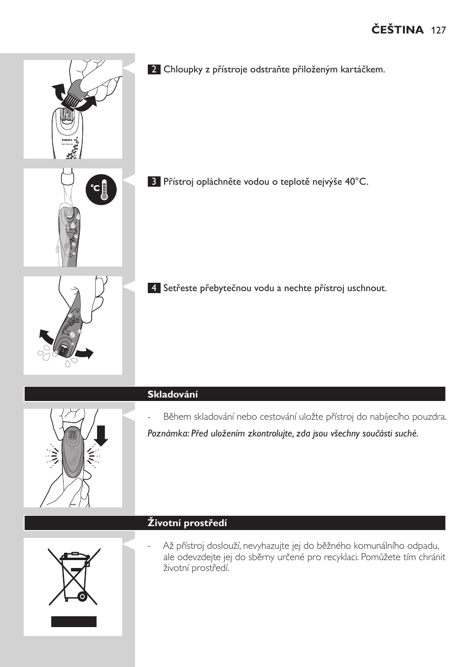 Philips Satin Intimate Depiladora para las zonas íntimas User Manual | Page 127 / 232