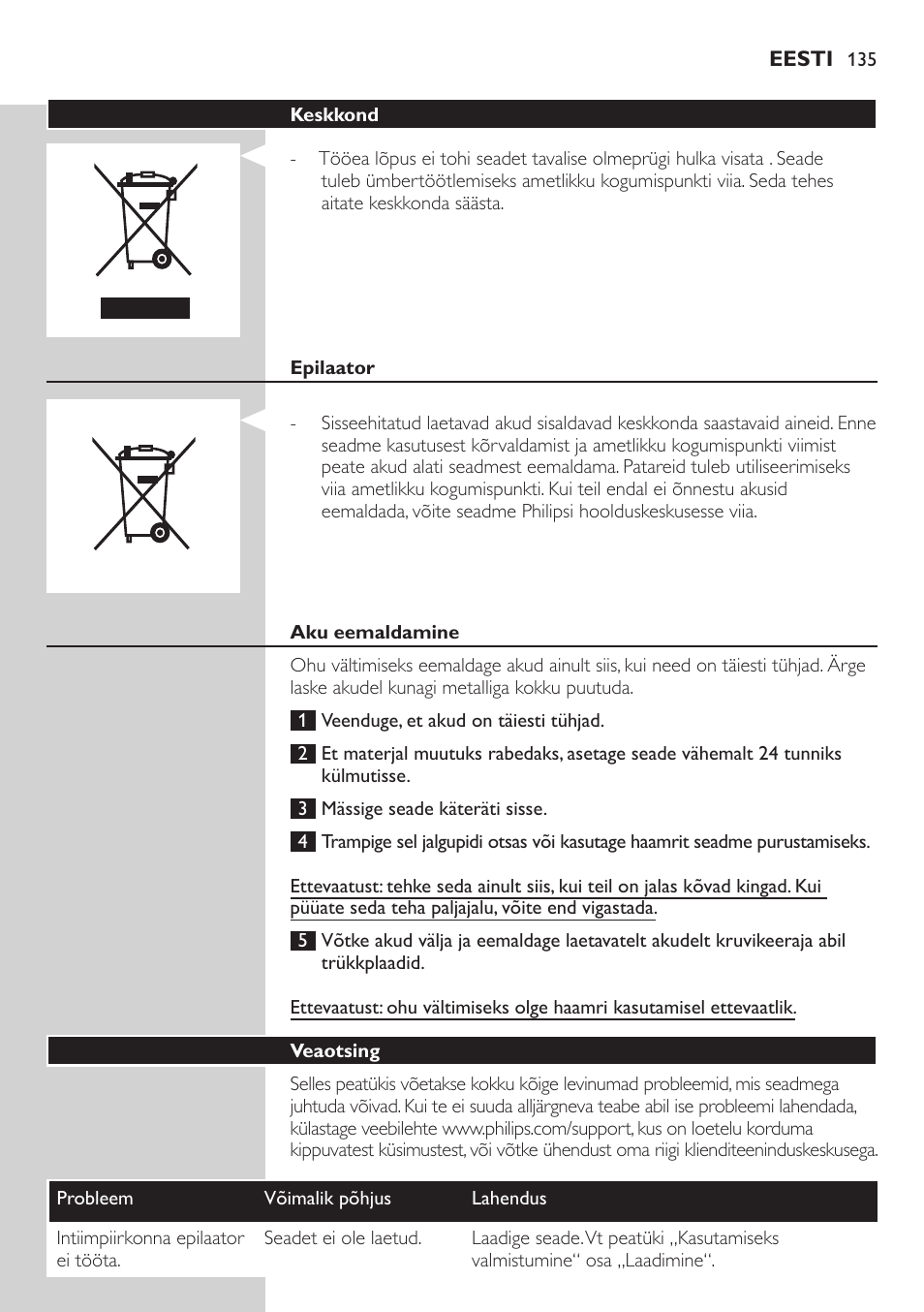 Philips Satin Intimate Depiladora para las zonas íntimas User Manual | Page 135 / 232