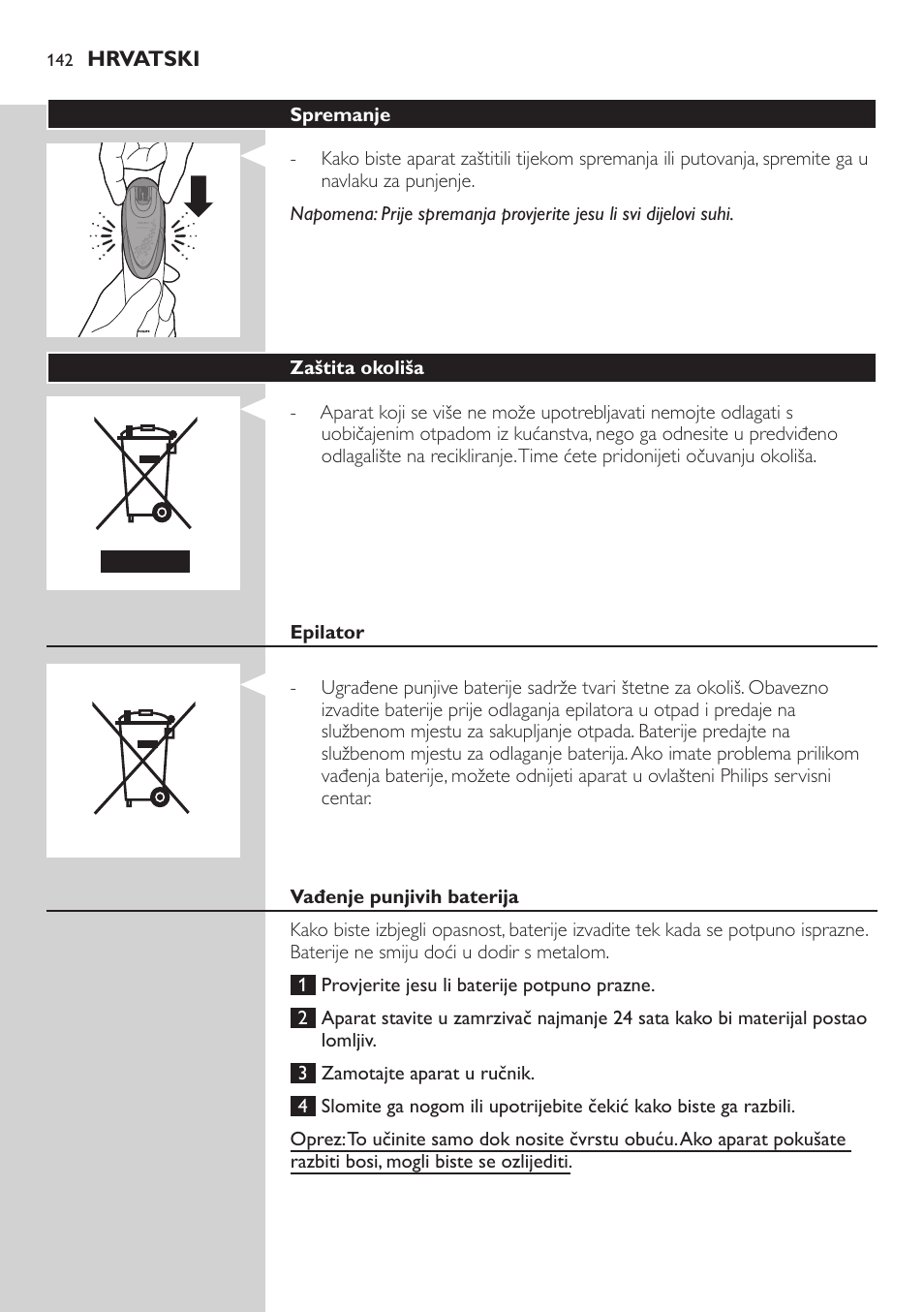 Philips Satin Intimate Depiladora para las zonas íntimas User Manual | Page 142 / 232