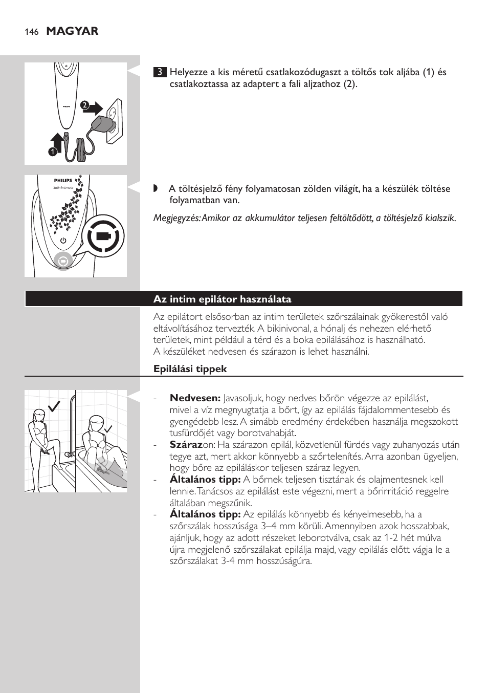 Philips Satin Intimate Depiladora para las zonas íntimas User Manual | Page 146 / 232