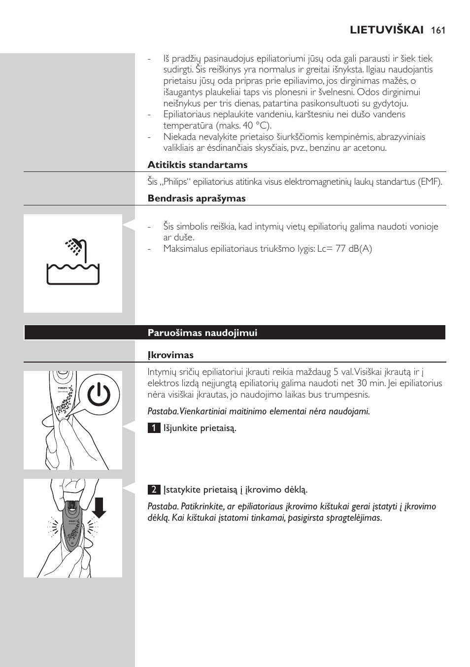 Philips Satin Intimate Depiladora para las zonas íntimas User Manual | Page 161 / 232