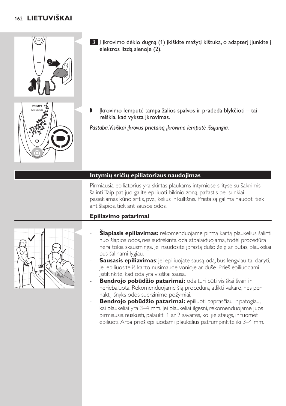 Philips Satin Intimate Depiladora para las zonas íntimas User Manual | Page 162 / 232