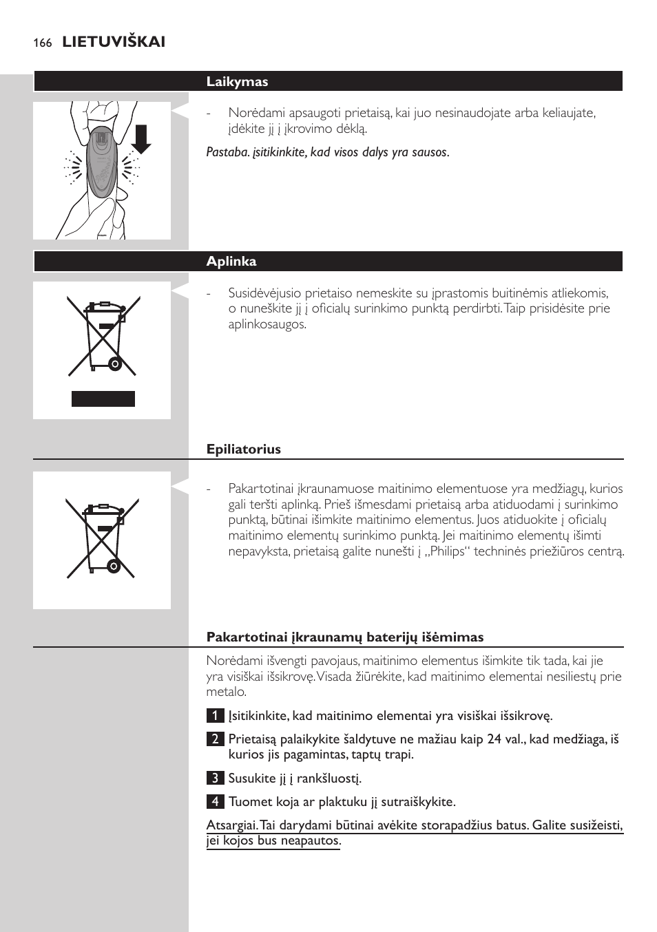 Philips Satin Intimate Depiladora para las zonas íntimas User Manual | Page 166 / 232