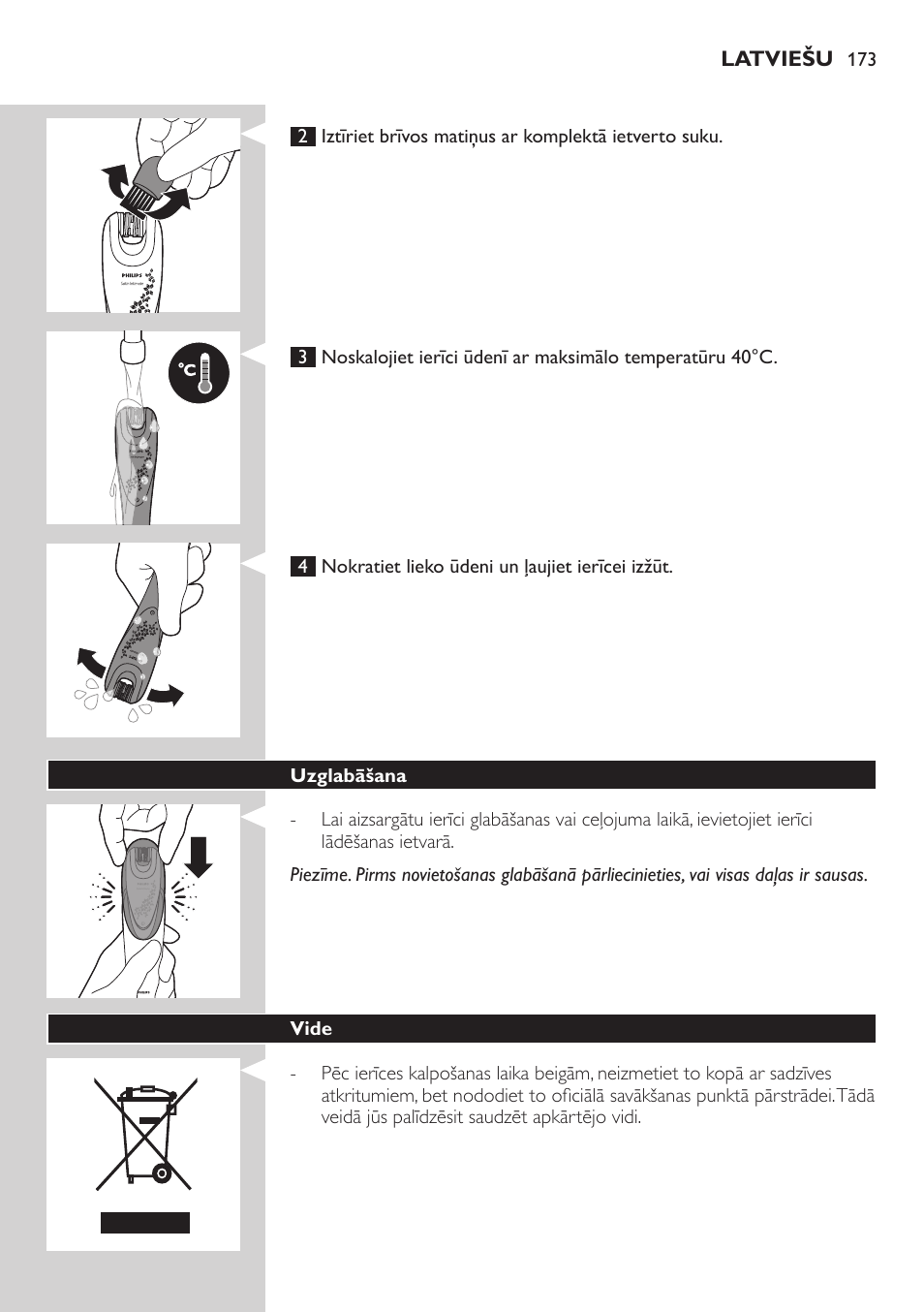 Philips Satin Intimate Depiladora para las zonas íntimas User Manual | Page 173 / 232