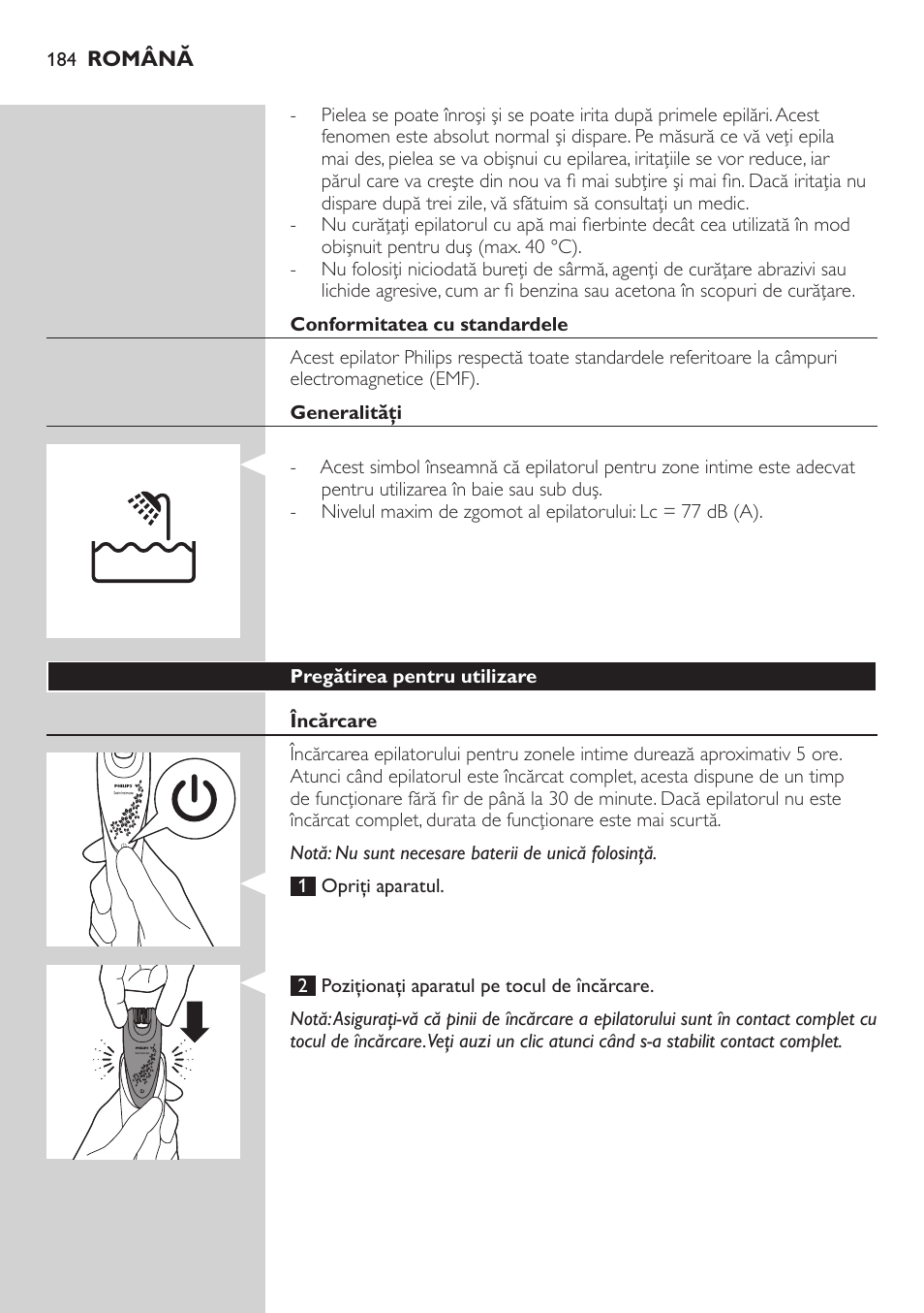 Philips Satin Intimate Depiladora para las zonas íntimas User Manual | Page 184 / 232