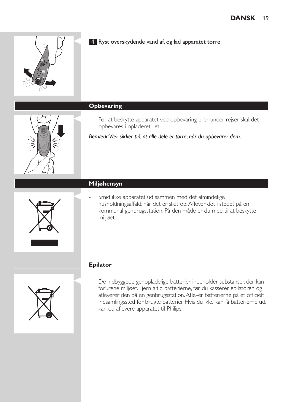 Philips Satin Intimate Depiladora para las zonas íntimas User Manual | Page 19 / 232