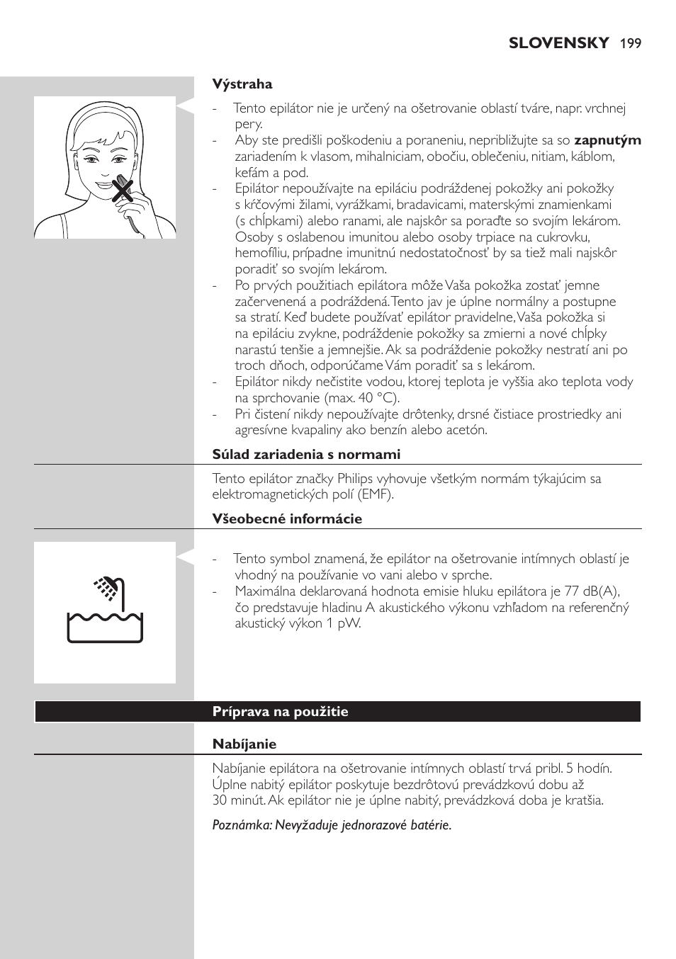 Philips Satin Intimate Depiladora para las zonas íntimas User Manual | Page 199 / 232