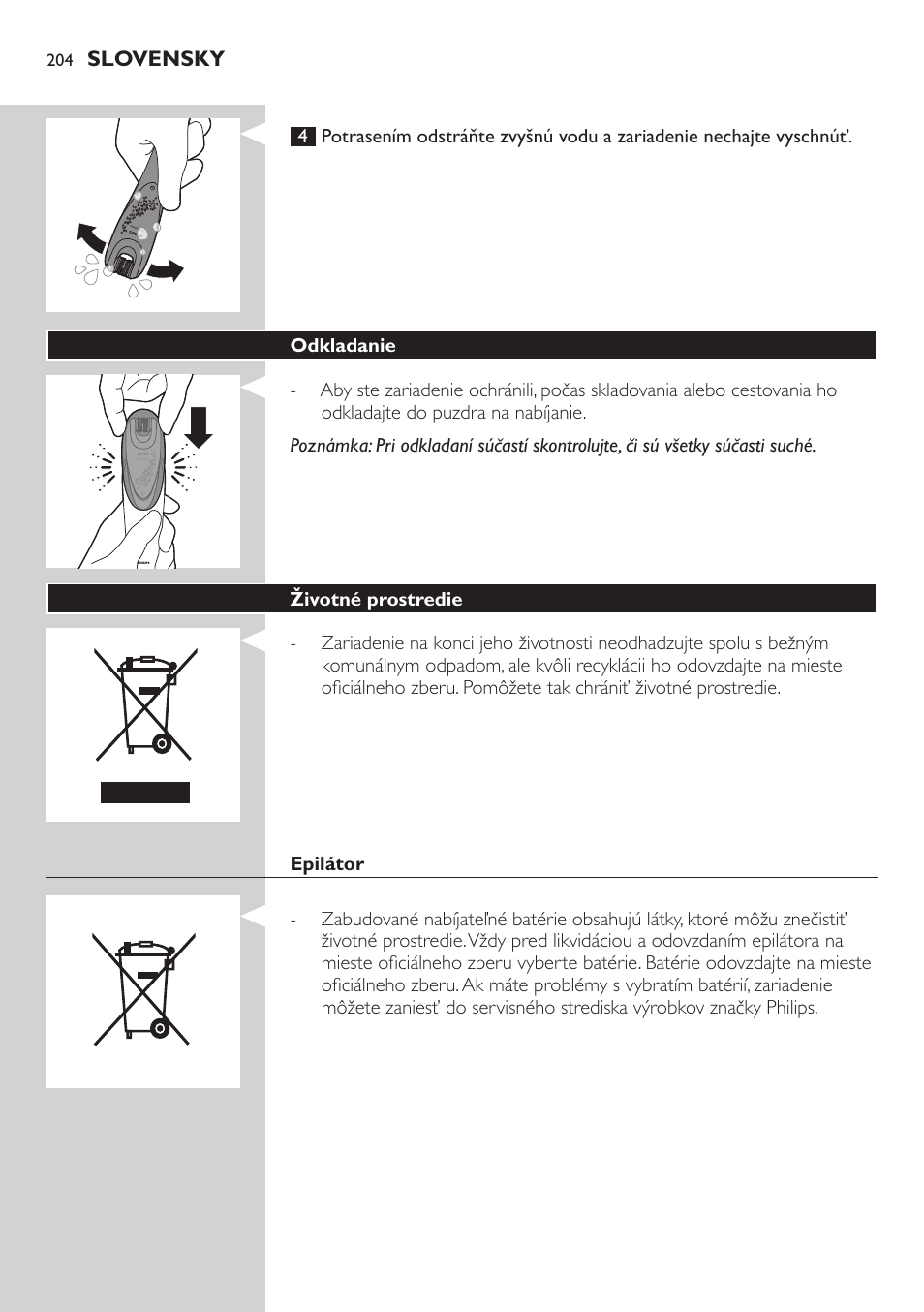 Philips Satin Intimate Depiladora para las zonas íntimas User Manual | Page 204 / 232