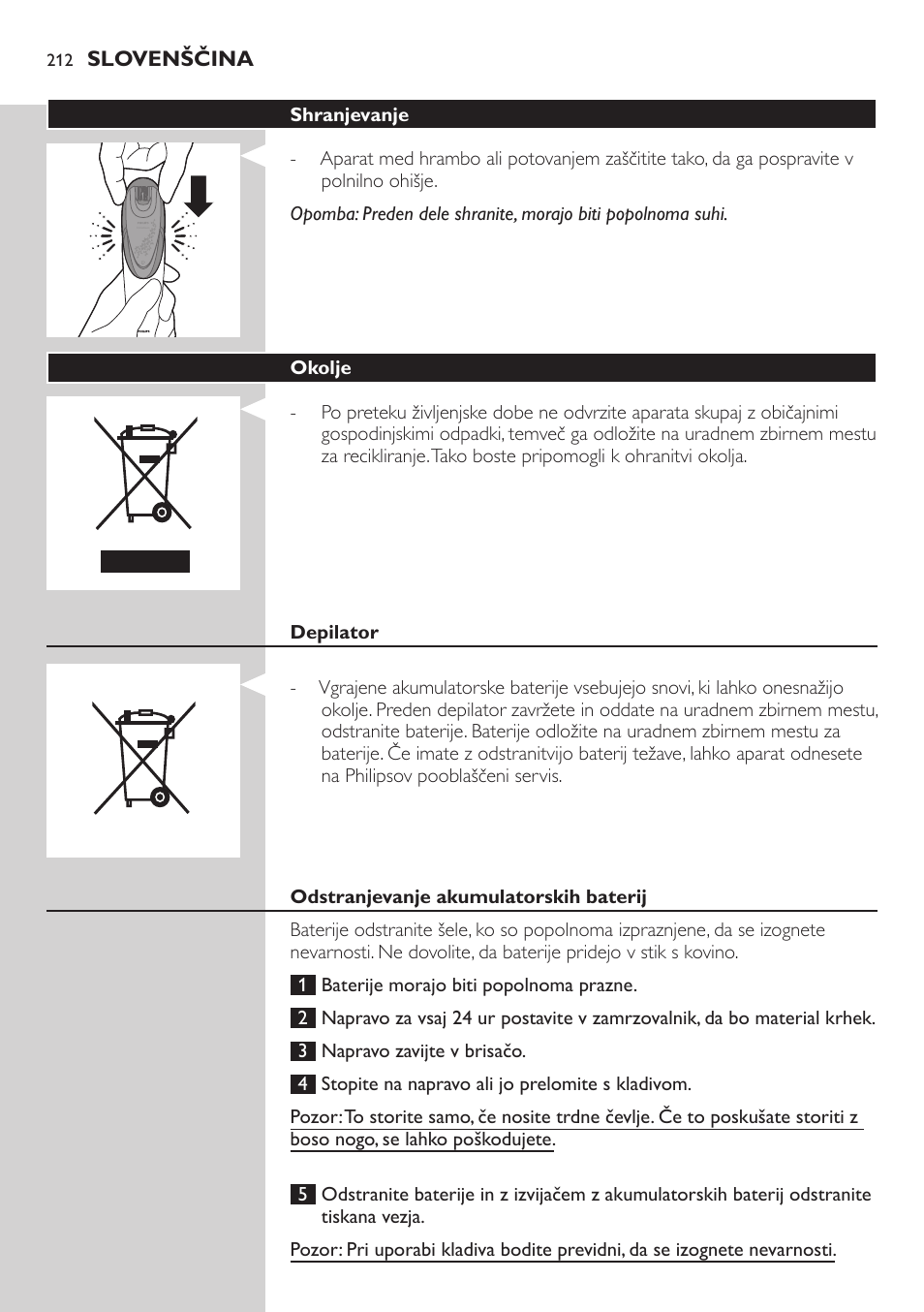 Philips Satin Intimate Depiladora para las zonas íntimas User Manual | Page 212 / 232