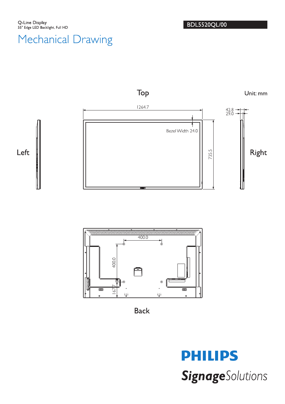 Philips Signage Solutions Pantalla Q-Line User Manual | 2 pages