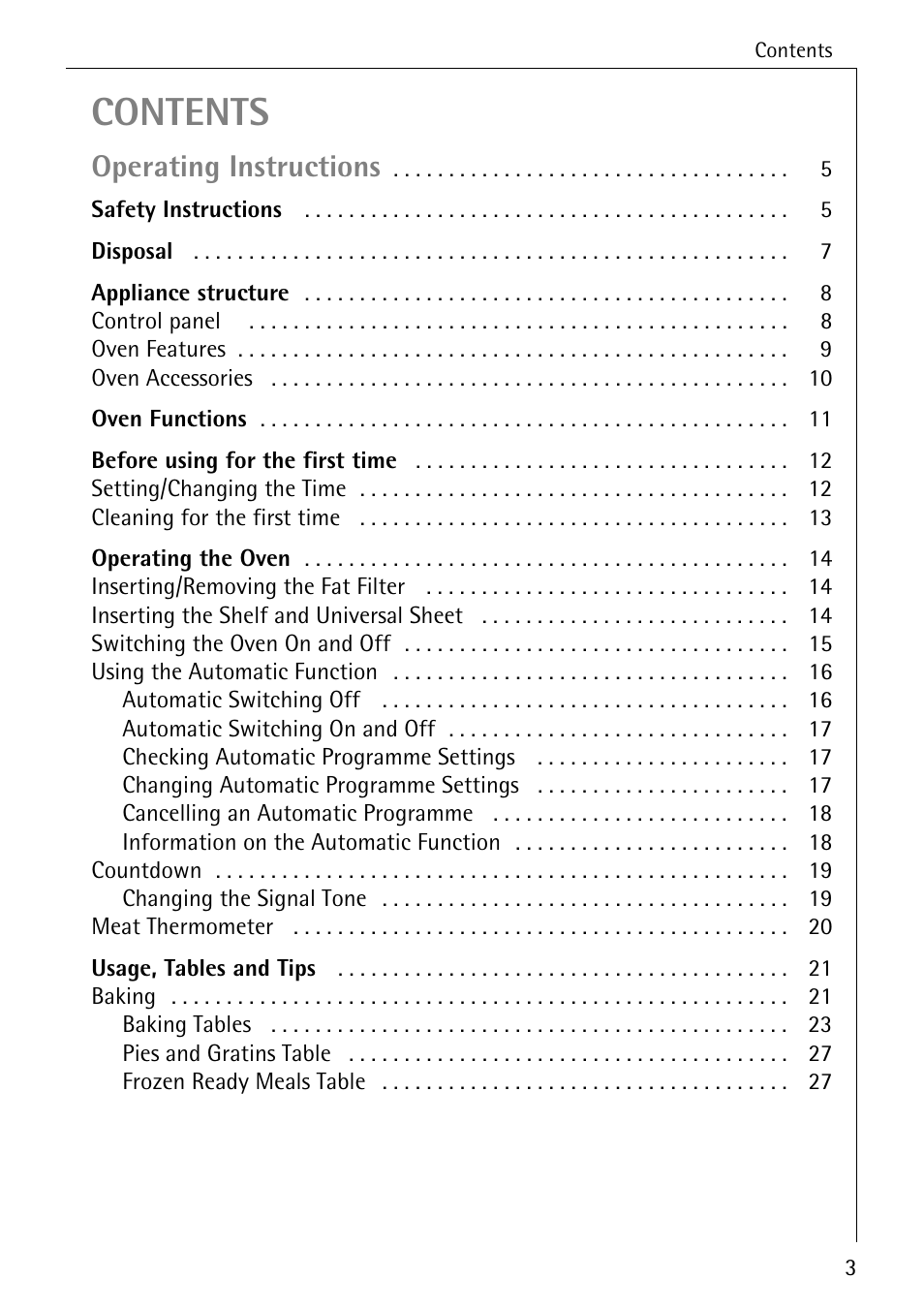 AEG COMPETENCE B 4130 User Manual | Page 3 / 52