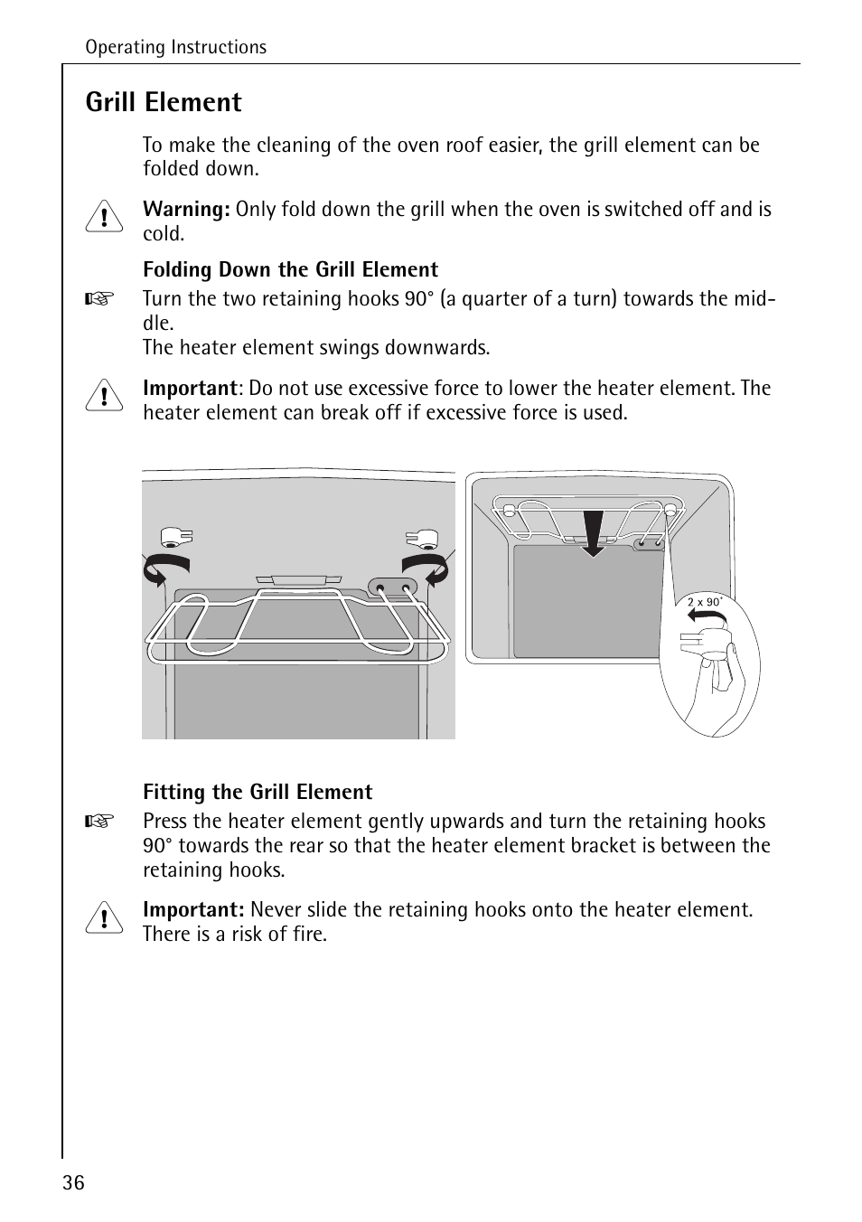 Grill element | AEG COMPETENCE B 4130 User Manual | Page 36 / 52