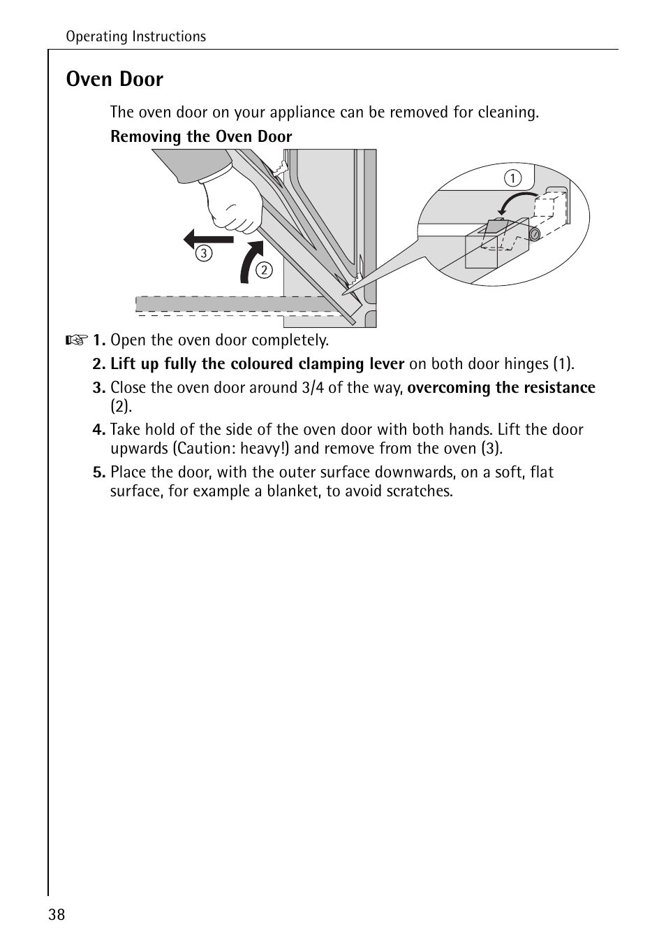 Oven door | AEG COMPETENCE B 4130 User Manual | Page 38 / 52