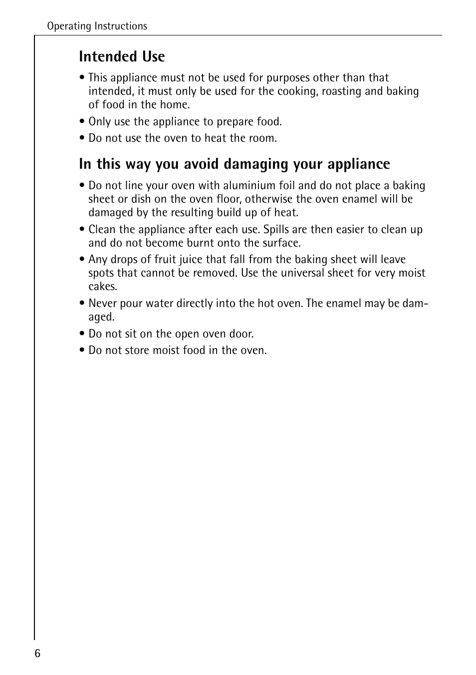 Intended use | AEG COMPETENCE B 4130 User Manual | Page 6 / 52