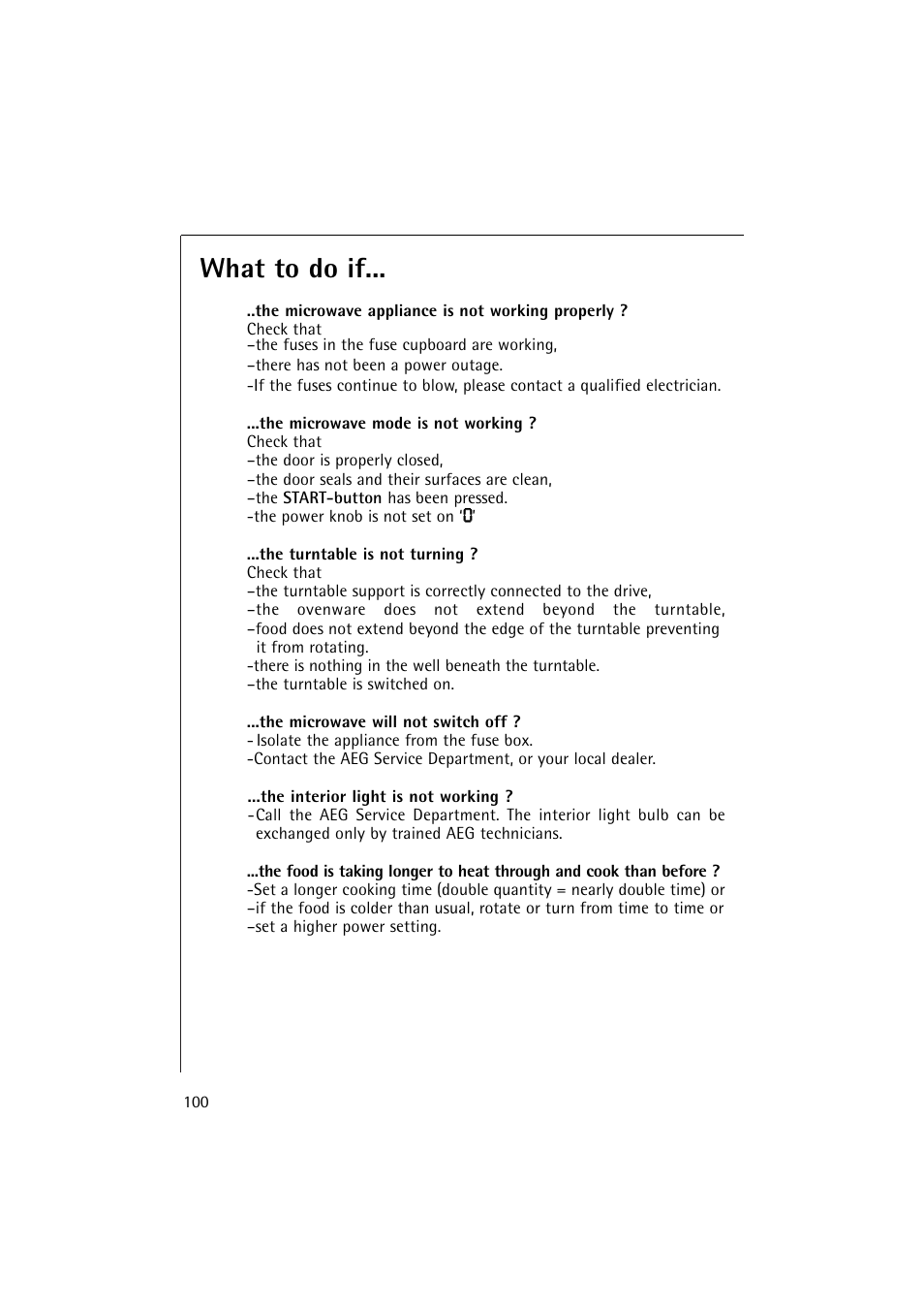 What to do if | AEG MICROMAT 1231 E User Manual | Page 32 / 33