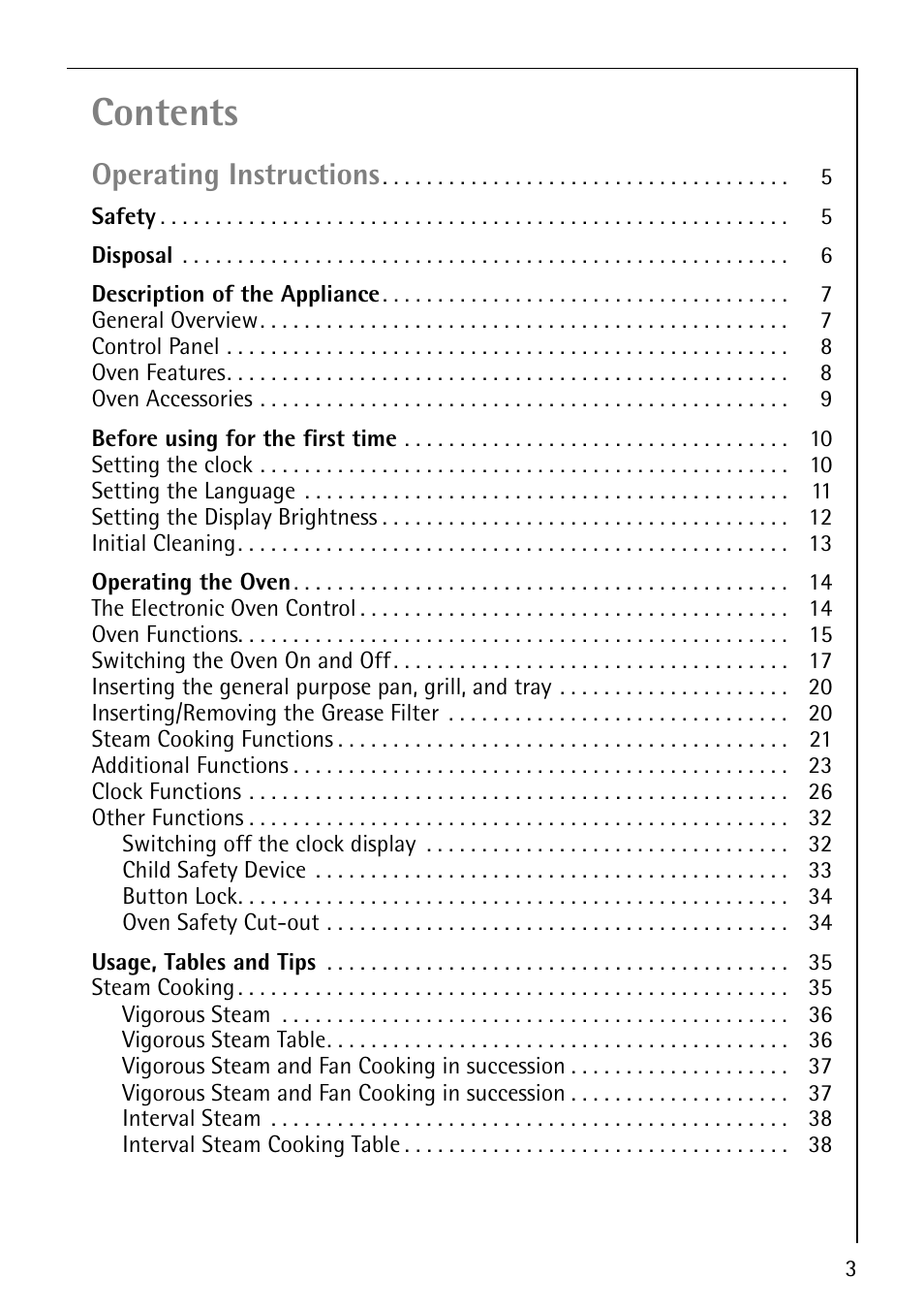 AEG COMPETENCE B8920-1 User Manual | Page 3 / 84