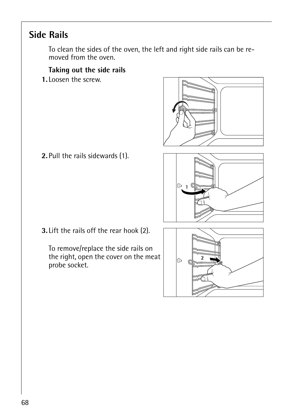 Side rails | AEG COMPETENCE B8920-1 User Manual | Page 68 / 84