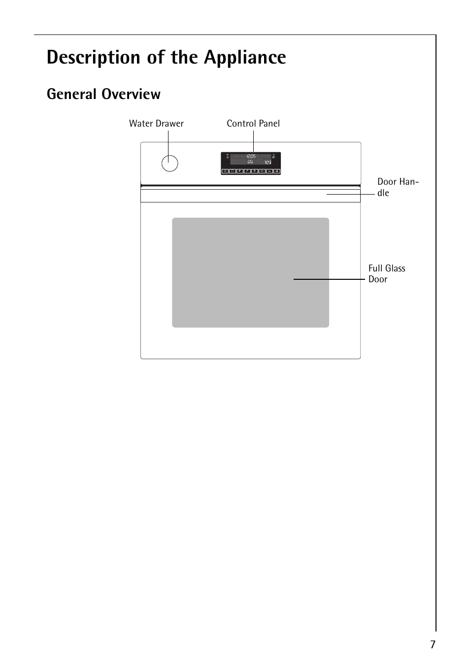 Description of the appliance, General overview | AEG COMPETENCE B8920-1 User Manual | Page 7 / 84