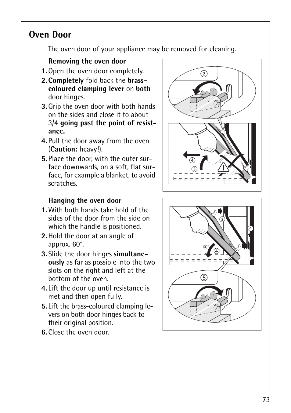 Oven door | AEG COMPETENCE B8920-1 User Manual | Page 73 / 84